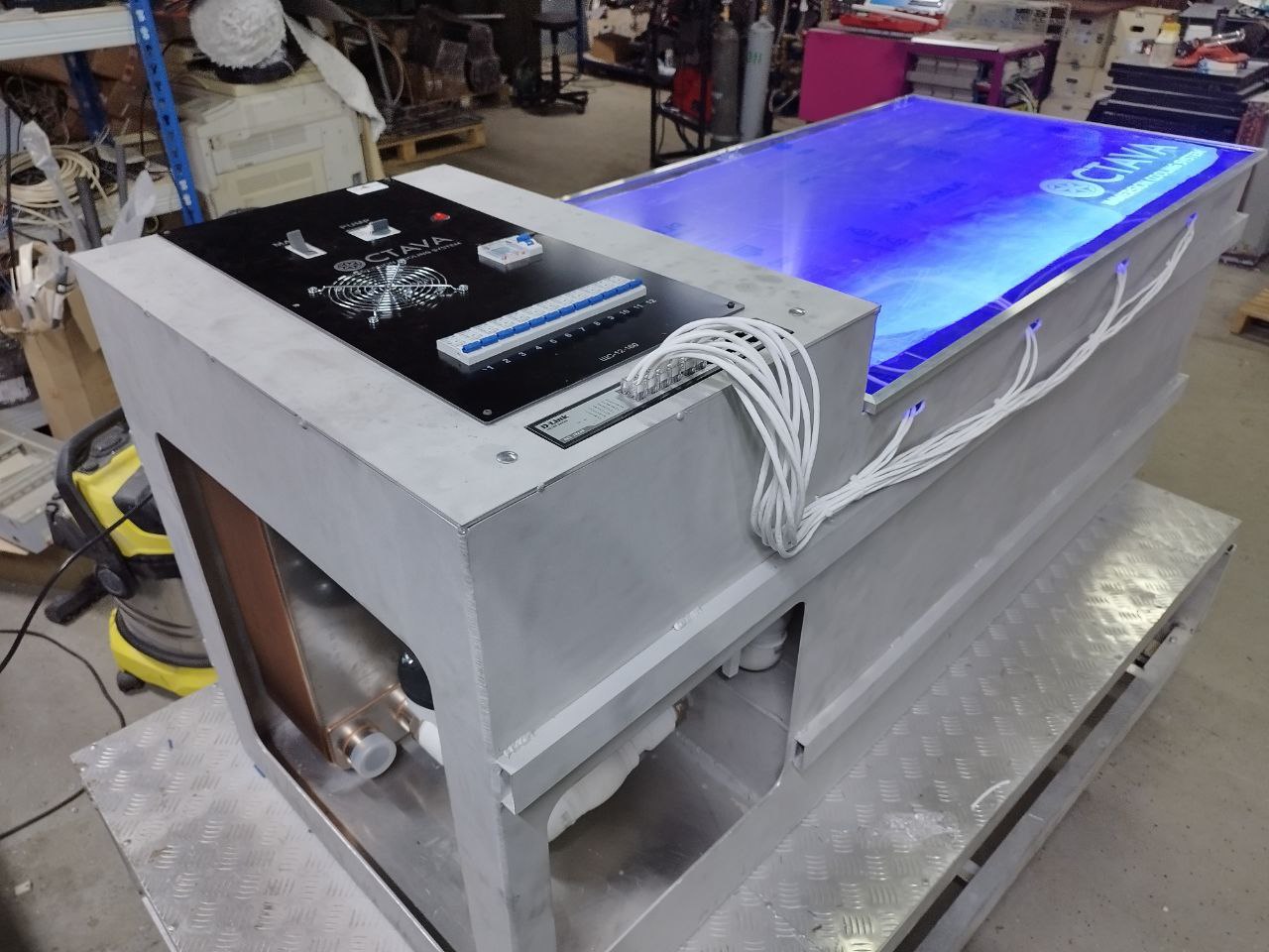 OCTAVA C12 Установка иммерсионного охлаждения (Без жидкости, Прозрачная с подсветкой С12, До 48кВт Криптокотел, Контроллер)